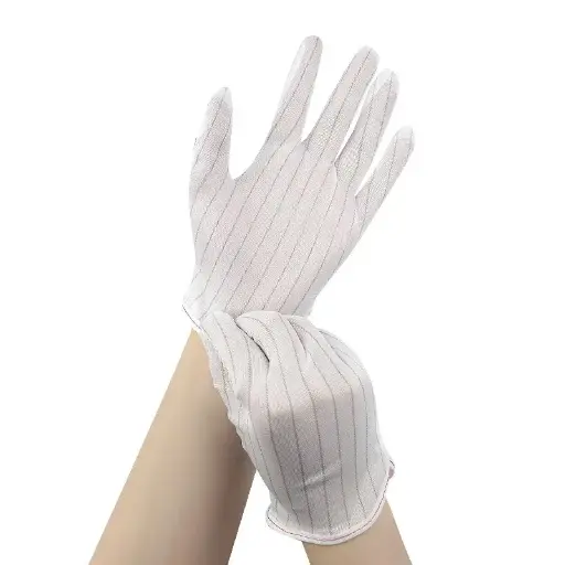 Anti-static gloves are double-sided striped ESD